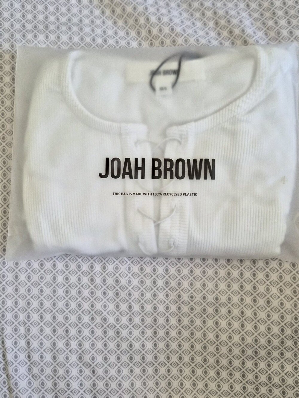 NWT JOAH BROWN LACE UP TANK - WHITE XS/S